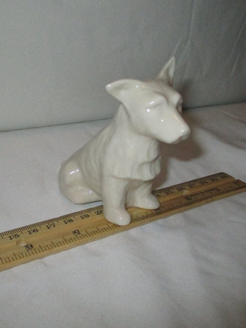 VTG Belleek Ireland White Porcelain Scottie Terrier Dog Figurine 3.25”